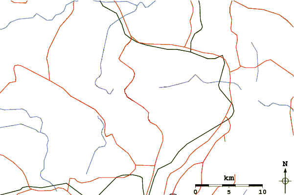 Roads and rivers around Parnitha