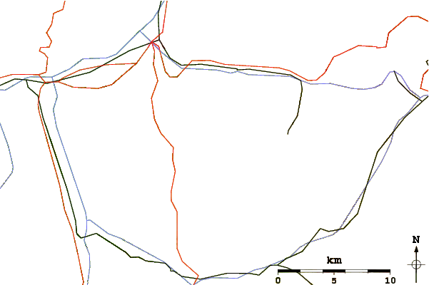 Roads and rivers around Parpaner Schwarzhorn