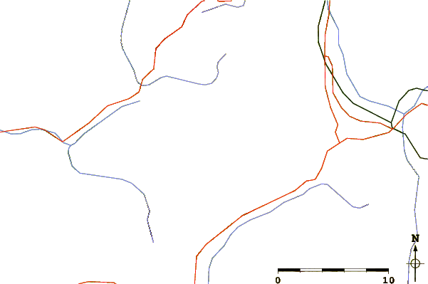 Roads and rivers around Parrossaz