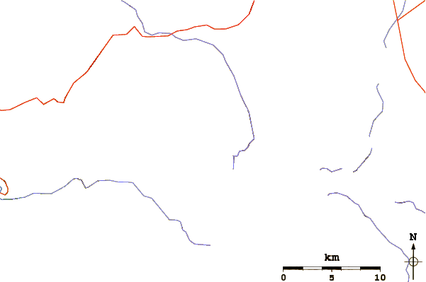 Roads and rivers around Parsons Peak