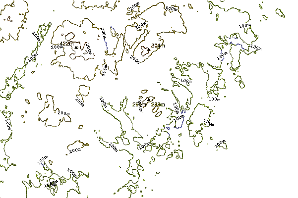 Mountain peaks around Pawtuckaway