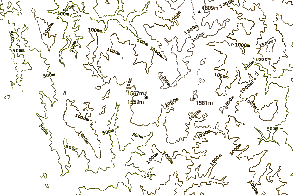 Mountain peaks around Peak Eight