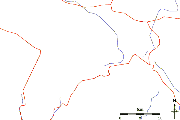 Roads and rivers around Peak Mountain (North Carolina)