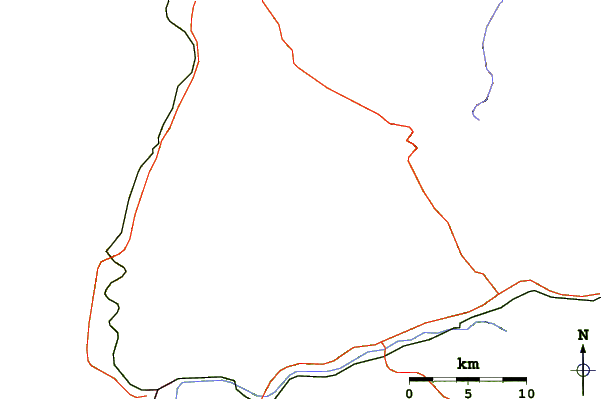 Roads and rivers around Pedra Da Mina