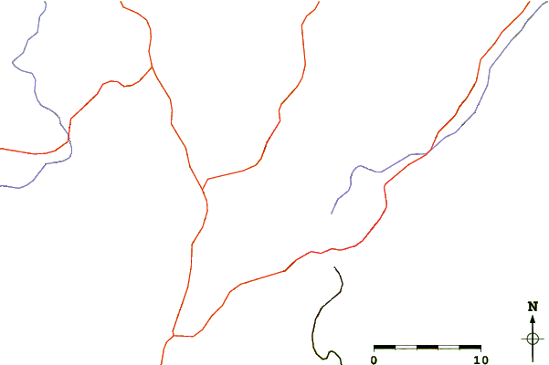 Roads and rivers around Pedra do Baú