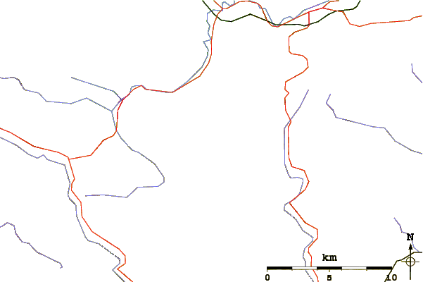 Roads and rivers around Pegwn Mawr