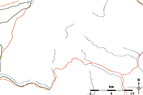 Roads and rivers around Pen Pumlumon Llygad-Bychan