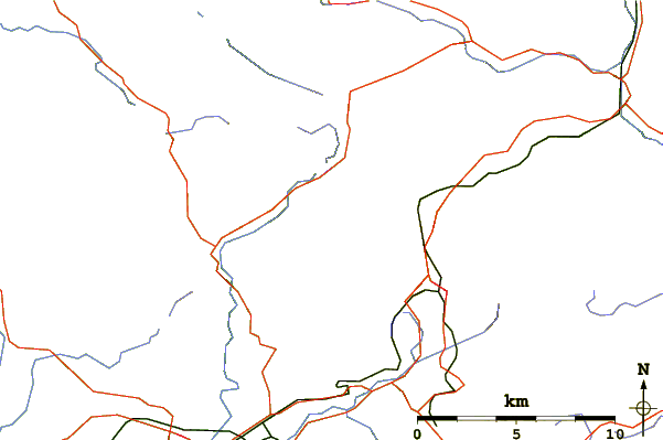 Roads and rivers around Pen Yr Ole Wen