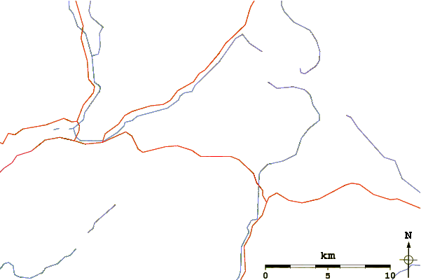 Roads and rivers around Pen y Brynfforchog