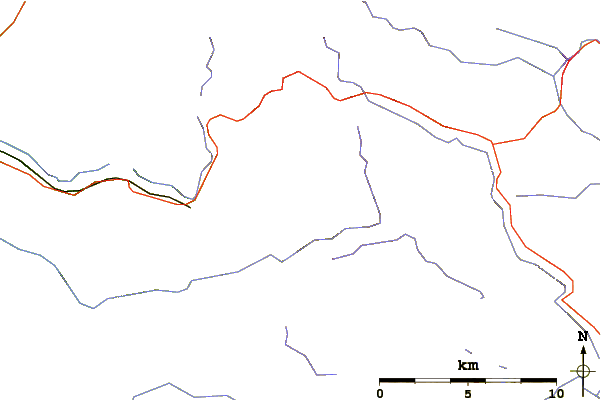 Roads and rivers around Pen y Garn