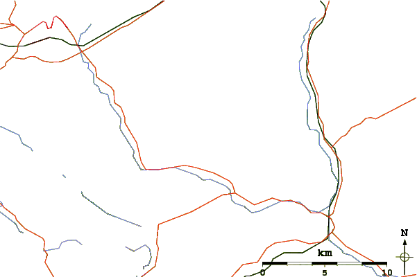 Roads and rivers around Pen yr Helgi Du