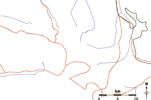 Roads and rivers around Peña Ubiña