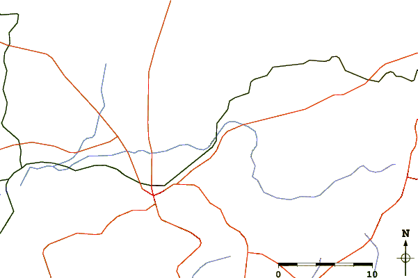 Roads and rivers around Peña de los Enamorados