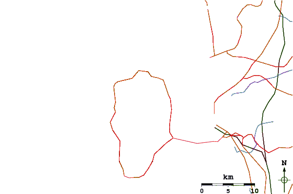 Roads and rivers around Penang Hill