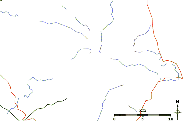 Roads and rivers around Penhill