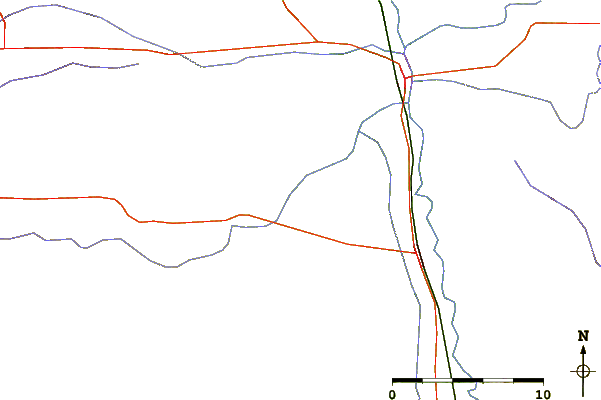 Roads and rivers around Penrose Peak (Wyoming)