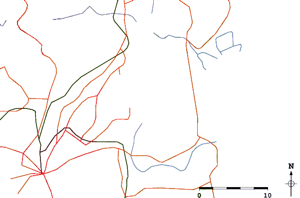 Roads and rivers around Penteliko Mountain