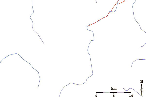 Roads and rivers around Perry Saddle (Heaphy Track)