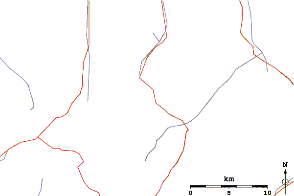 Roads and rivers around Petersenspitze