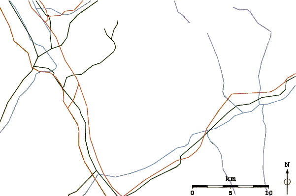 Roads and rivers around Petit Muveran