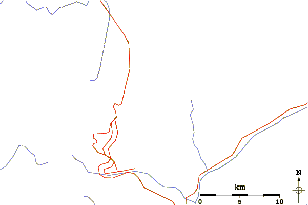 Roads and rivers around Petit Vélan