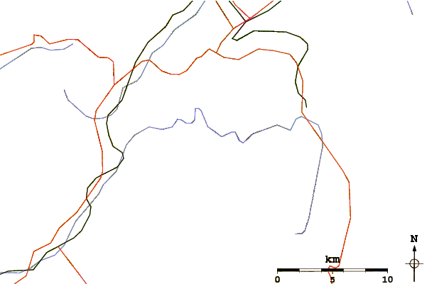 Roads and rivers around Petite Pointe d'Orny