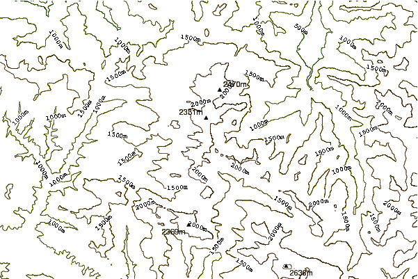 Mountain peaks around Petrechema