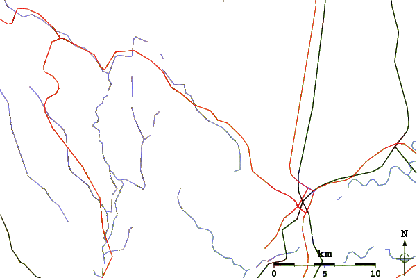 Roads and rivers around Petticoat Hill