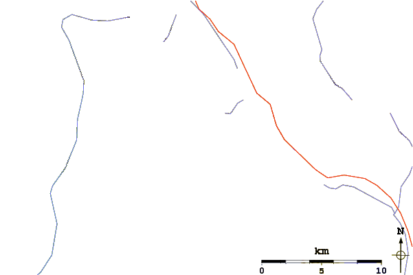 Roads and rivers around Peyto Peak