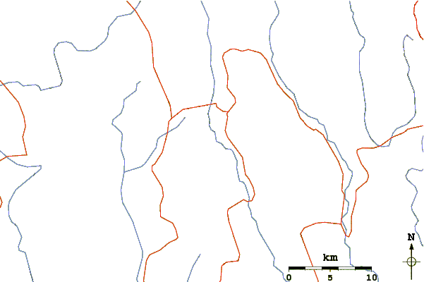 Roads and rivers around Phawngpui (Blue Mountain)