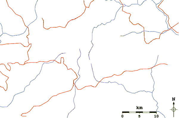 Roads and rivers around Phou Bia