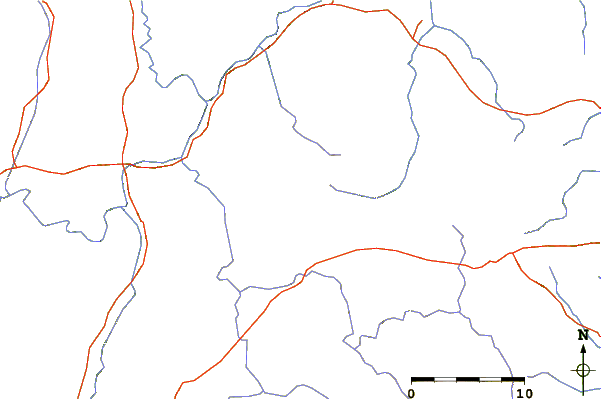 Roads and rivers around Phu Ruea