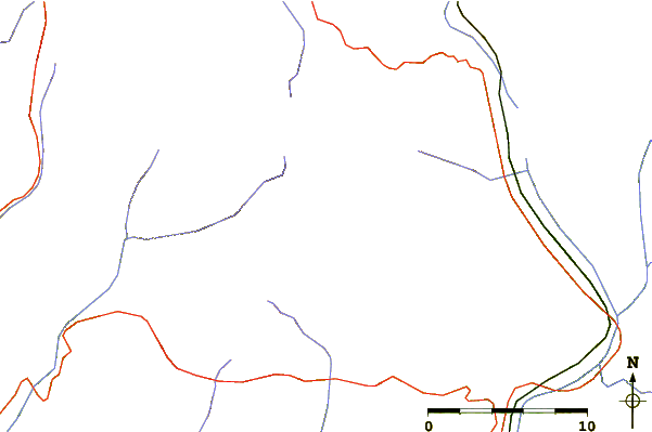 Roads and rivers around Pic Morto
