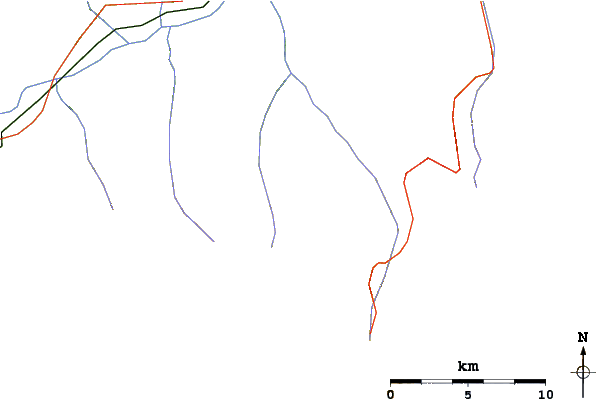 Roads and rivers around Pic d'Artsinol