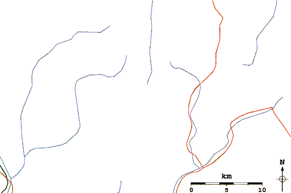 Roads and rivers around Pic de Médécourbe