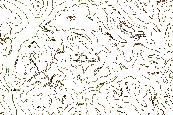 Mountain peaks around Pic de Rochebrune