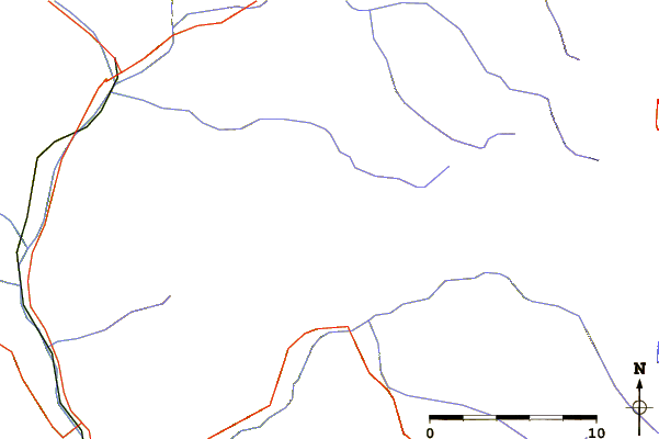 Roads and rivers around Pic de Rochebrune