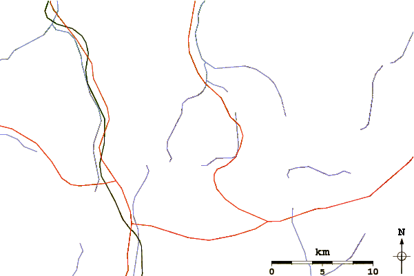 Roads and rivers around Pic du Midi d'Ossau