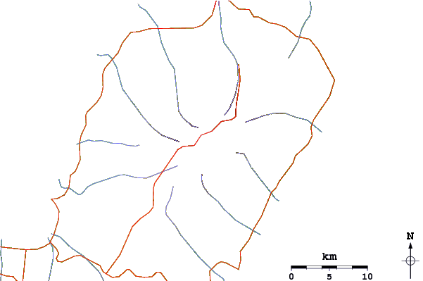 Roads and rivers around Pico Basilé