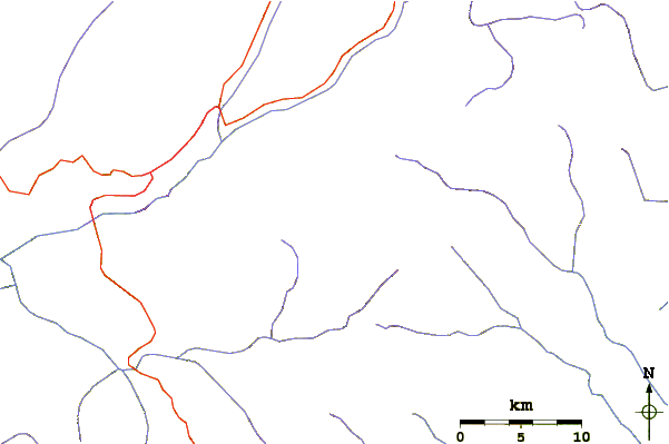 Roads and rivers around Pico Bolivar
