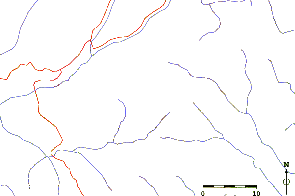 Roads and rivers around Pico Bonpland