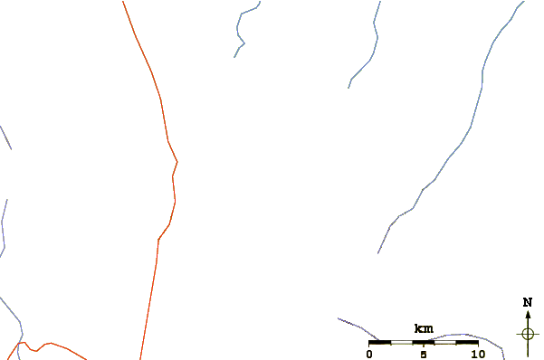 Roads and rivers around Pico De La Yerbabuena