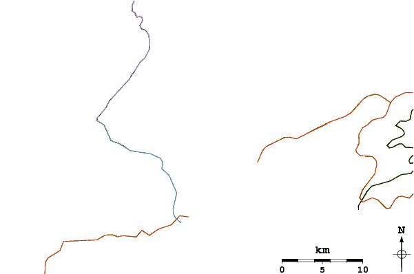 Roads and rivers around Pico Frade