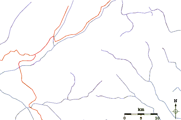 Roads and rivers around Pico La Concha