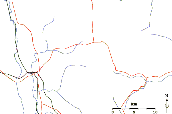 Roads and rivers around Pico Peak