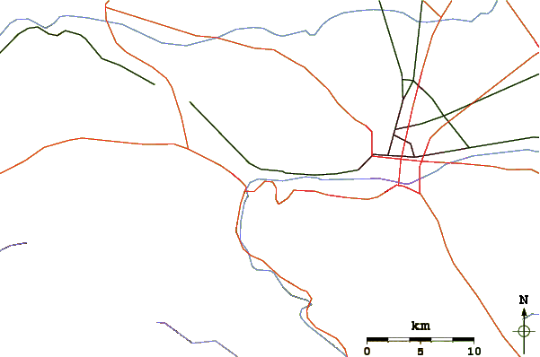 Roads and rivers around Pico Piñón