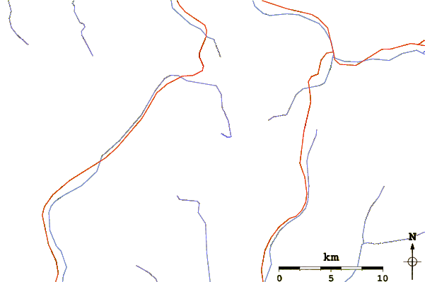 Roads and rivers around Pico d'Aneto