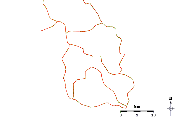 Roads and rivers around Pico da Antónia