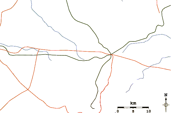 Roads and rivers around Pico do Cabugi