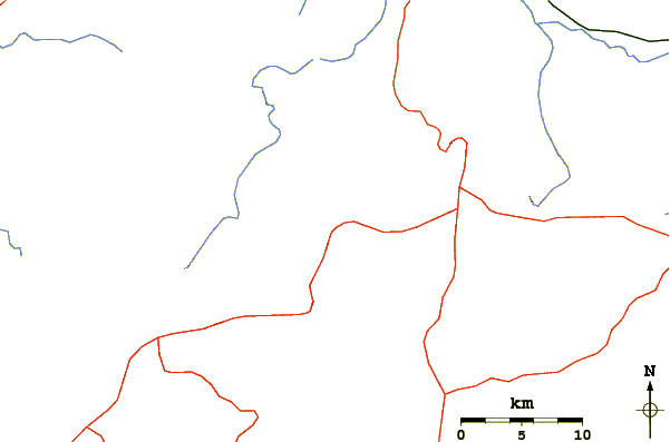 Roads and rivers around Pico do Jabre